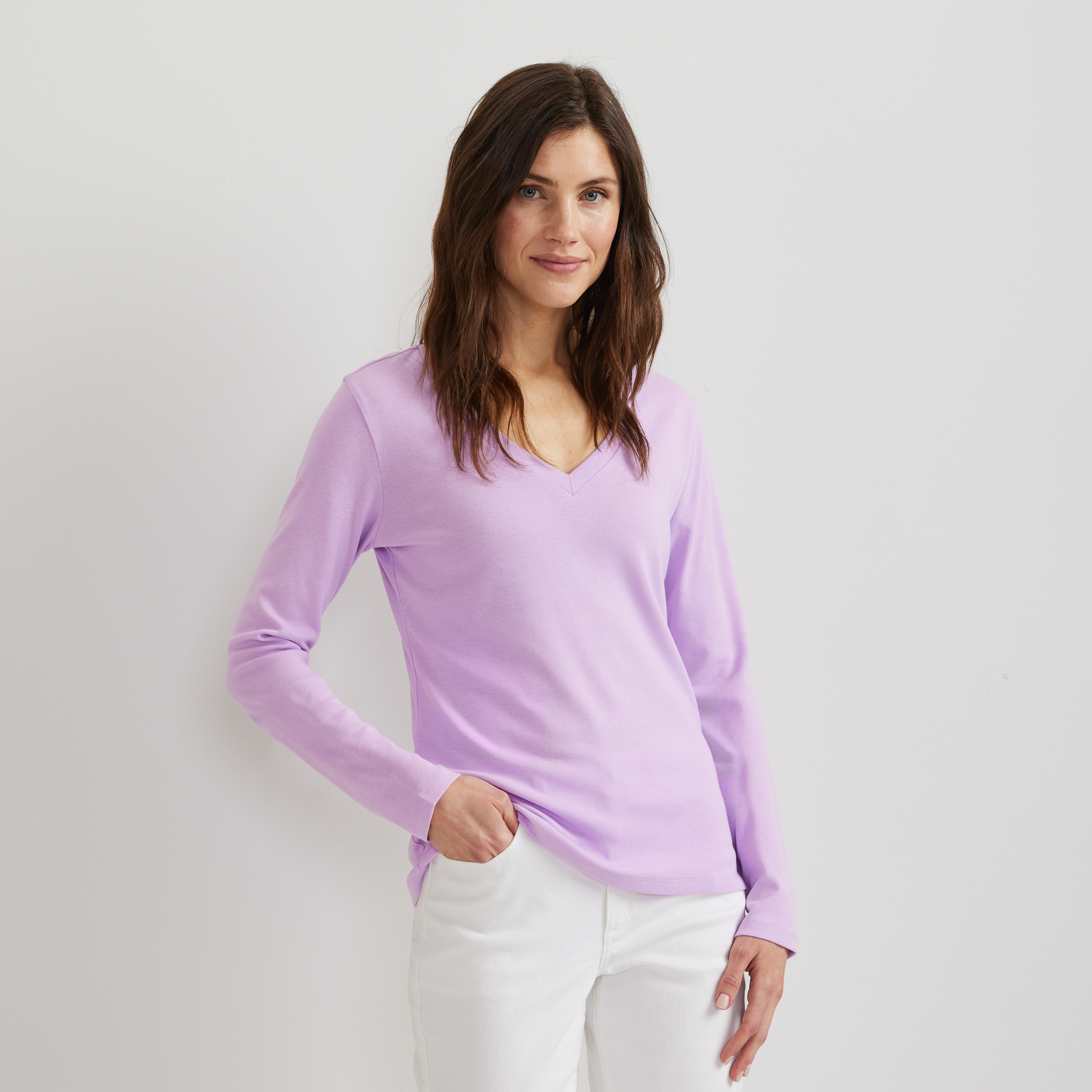 Women's Everyday Long-Sleeve V-Neck T-Shirt - Image 19