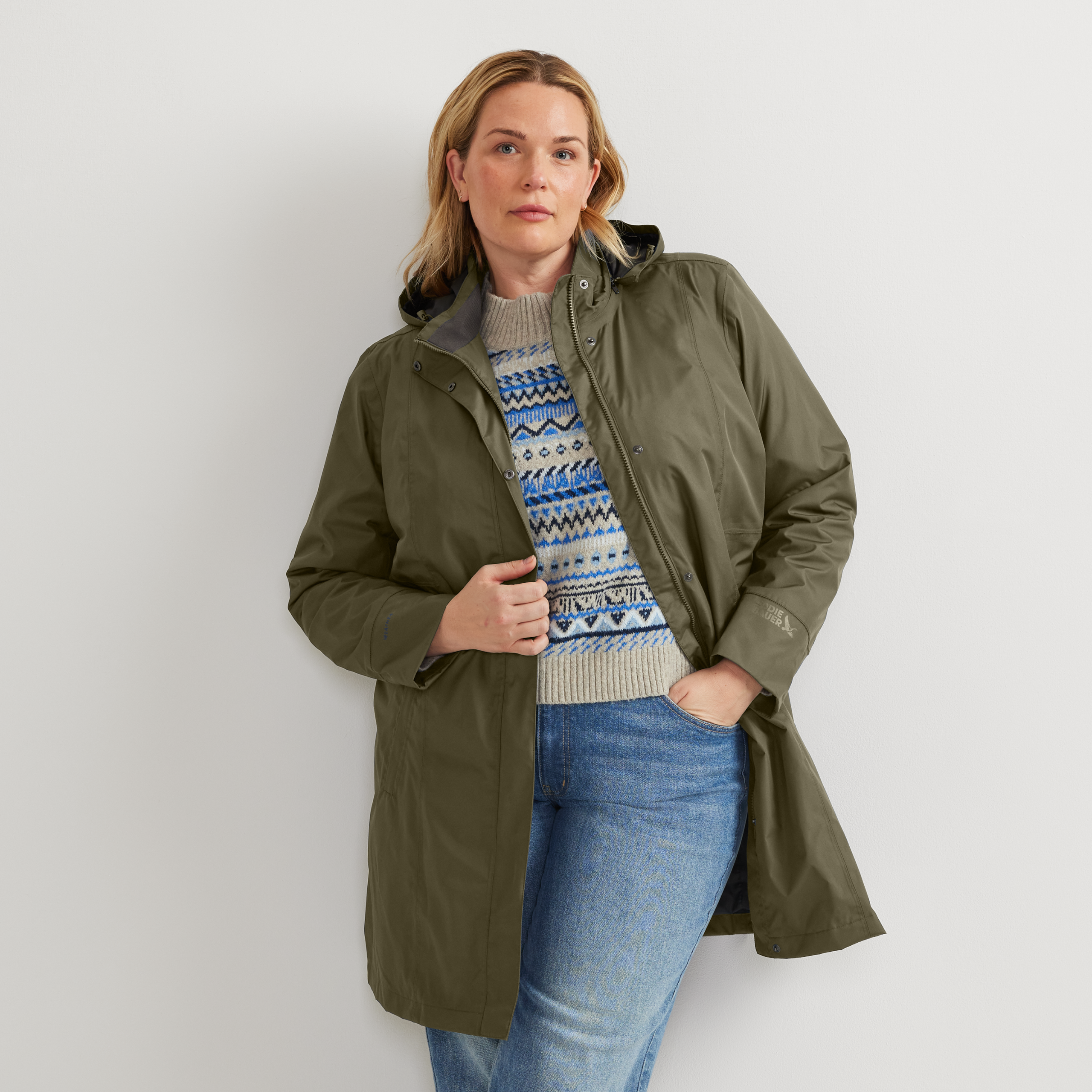 Women's Girl On The Go® Waterproof Hooded Trench Coat - Image 3