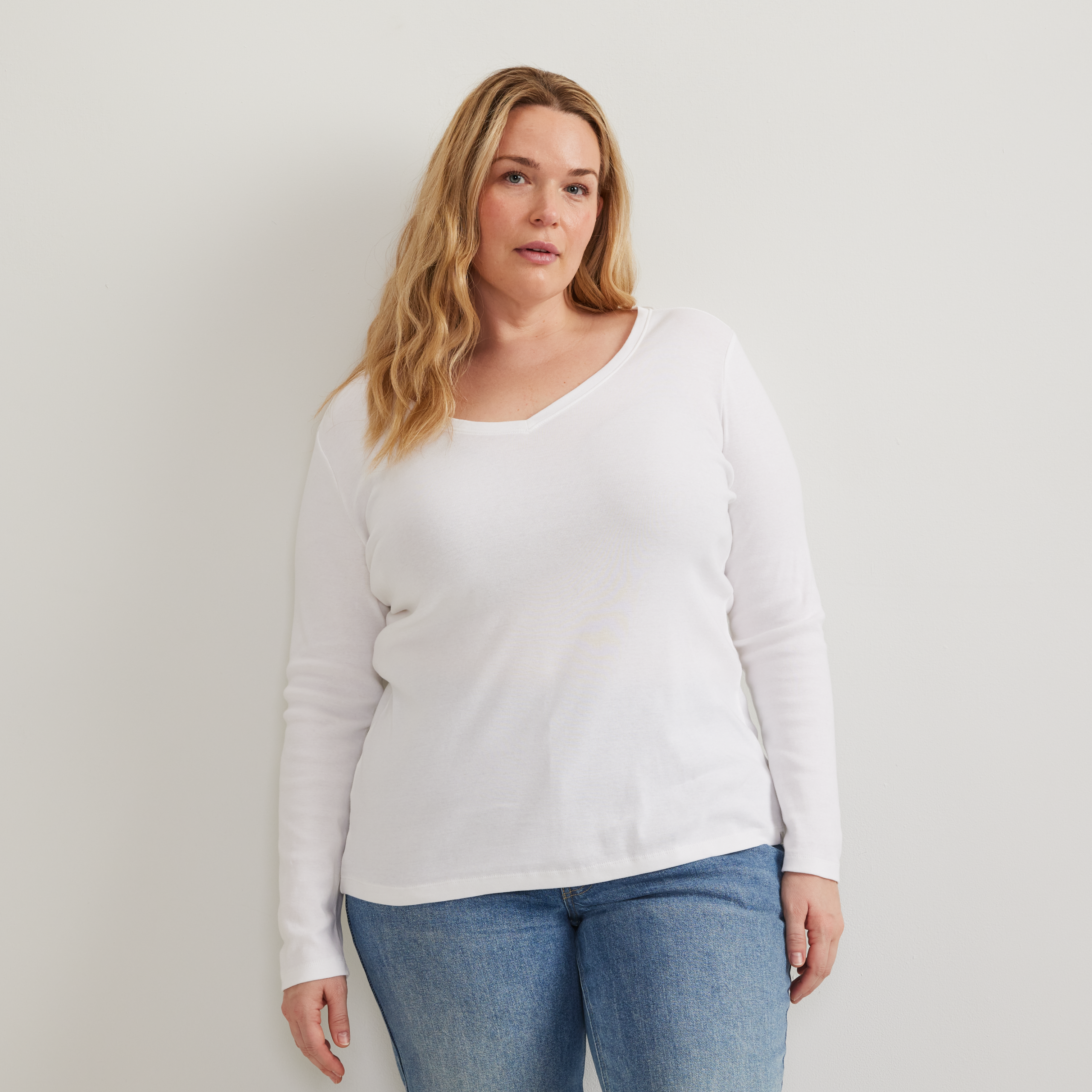 Women's Everyday Long-Sleeve V-Neck T-Shirt - Image 7