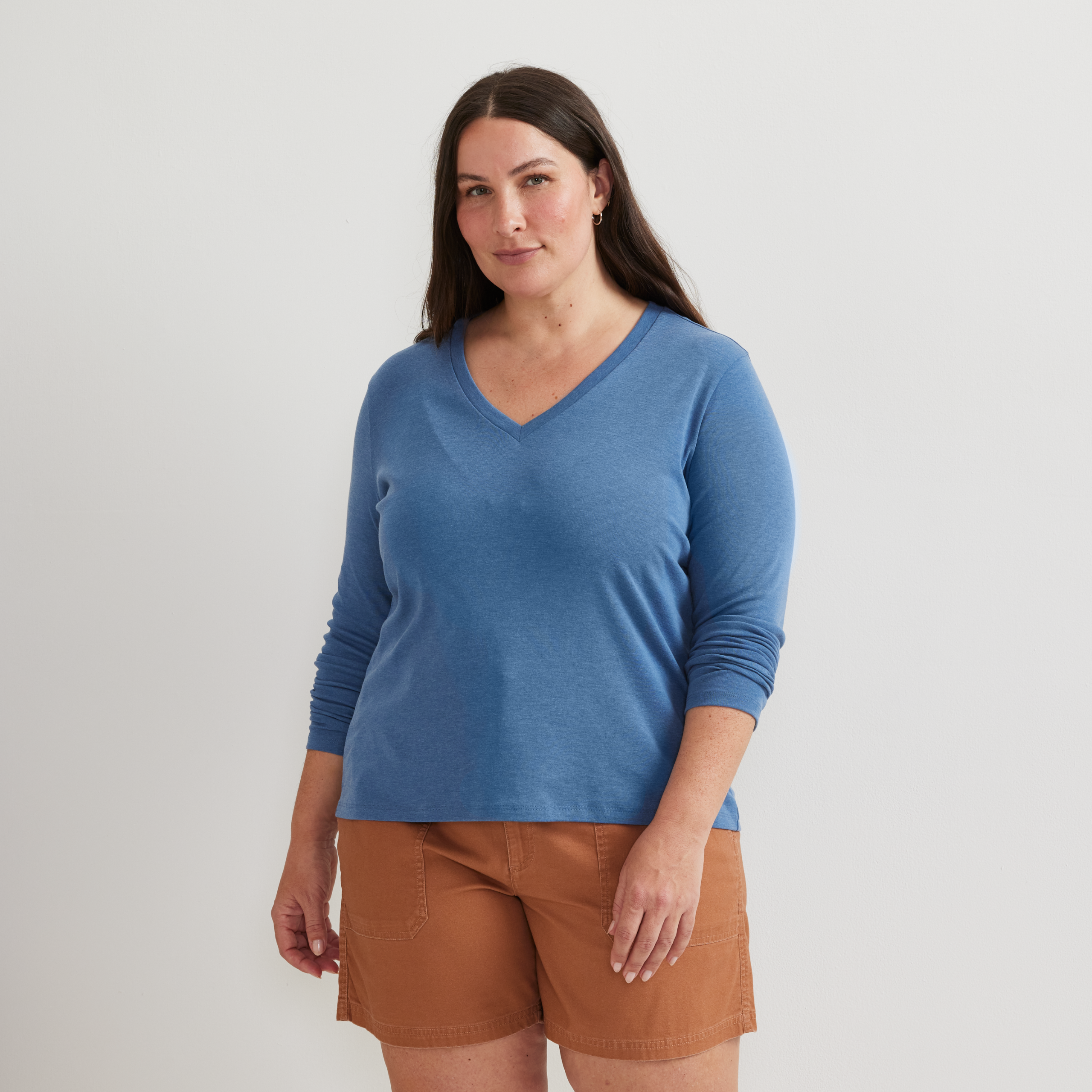 Women's Everyday Long-Sleeve V-Neck T-Shirt - Image 3