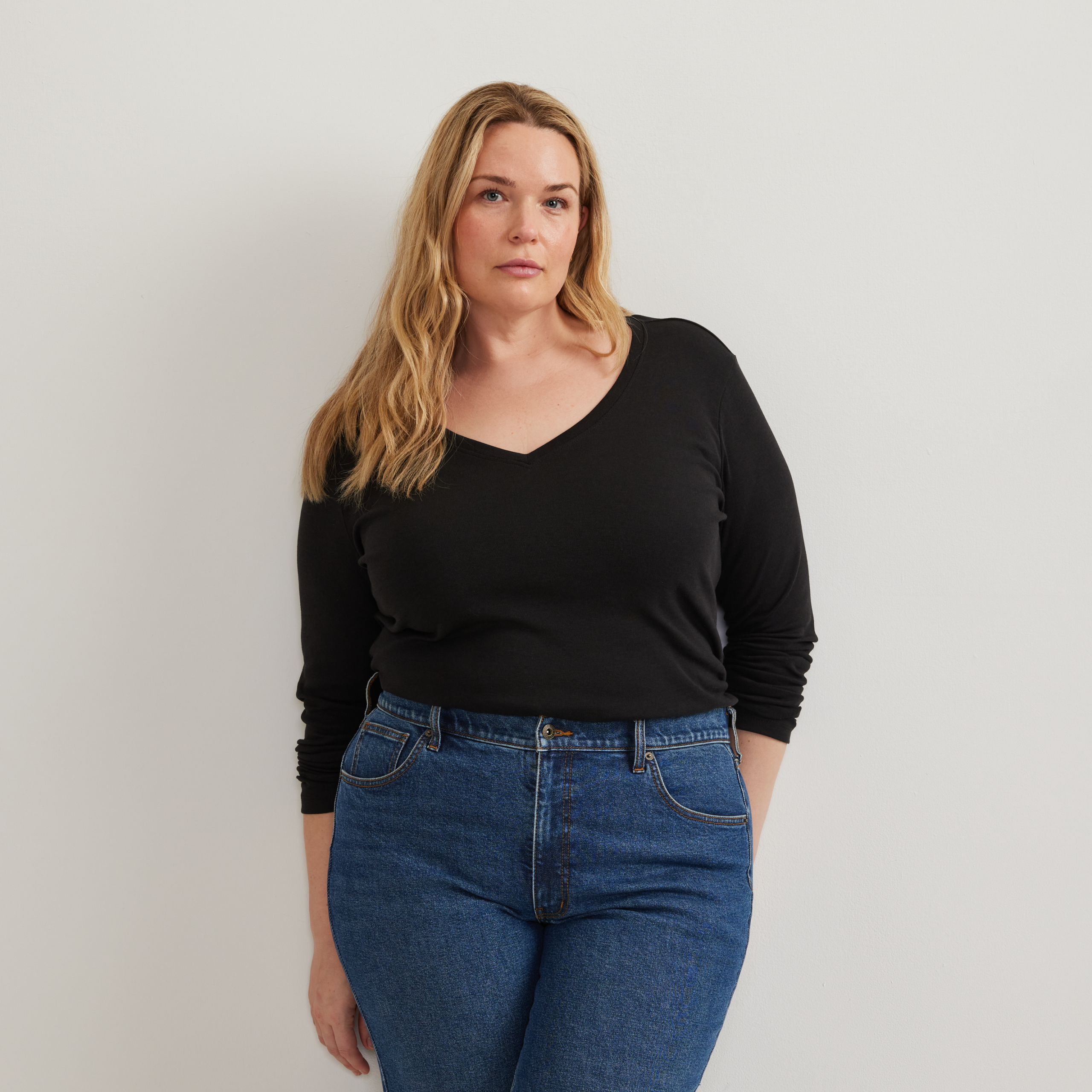 Women's Everyday Long-Sleeve V-Neck T-Shirt - Image 11